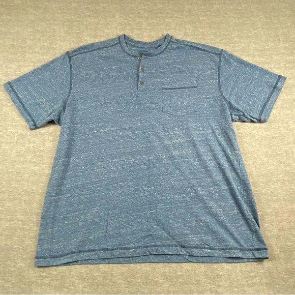 Hobbs Creek Mens Blue Short Sleeve Cre Neck Henley T-Shirt Size 2XL - Picture 1 of 8